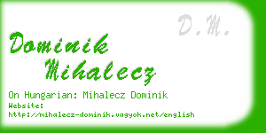 dominik mihalecz business card